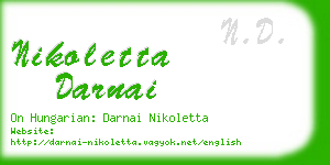 nikoletta darnai business card